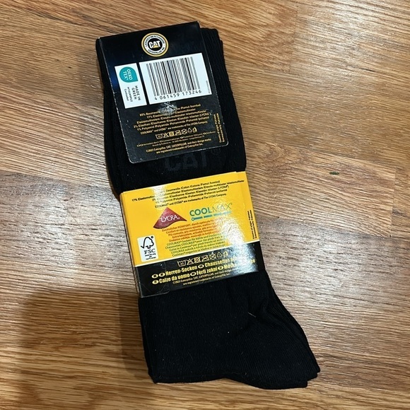 CAT Herren-Socken Cool max black cotton socks 43/46 3 pairs new w tag - Picture 3 of 4